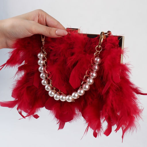 Цена за 2 шт. Цепочка для сумки, с жемчугом, d = 14 мм, 2,3 16 11,5 мм, 30 см, цвет золотой - Арт узор фото 6