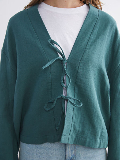 V Yaka Oversize M?slin Kad?n Kimono