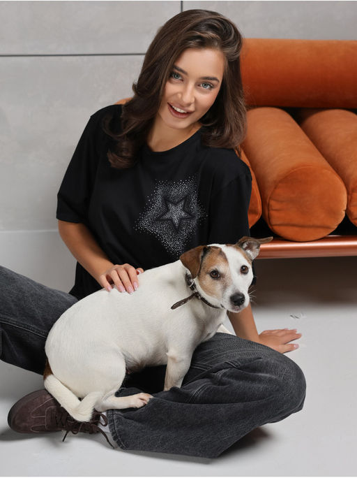 Футболка Звезда черный женская - София фото 5