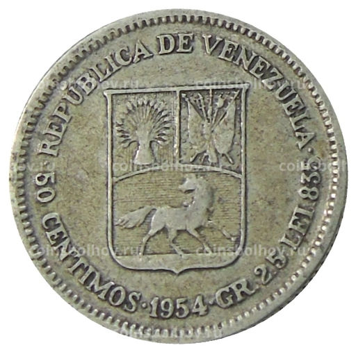 50 сентимо 1954 года Венесуэла