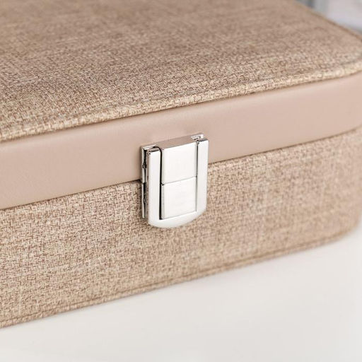 Шкатулка кожзам под часы 1 отделение и бижутерию Бежевая комбинированная 7х20х14 см - Simaland фото 4