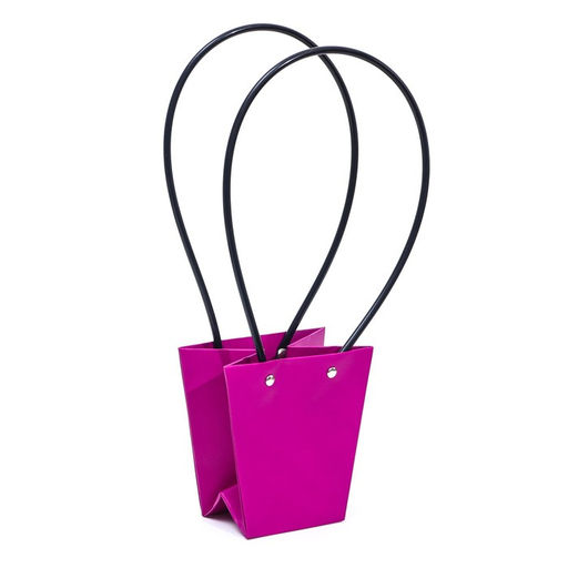 Цена за 10 шт. Сумка для цветов фуксия влагостойкая, 12×12 - 8×8 - 12.5 см