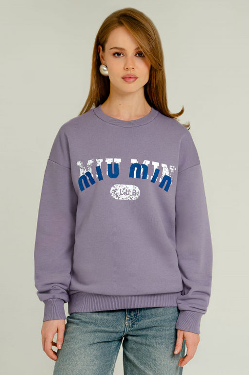 Арт. 15106 Свитшот женский 44-52 (5 шт) Цвет:сиреневый