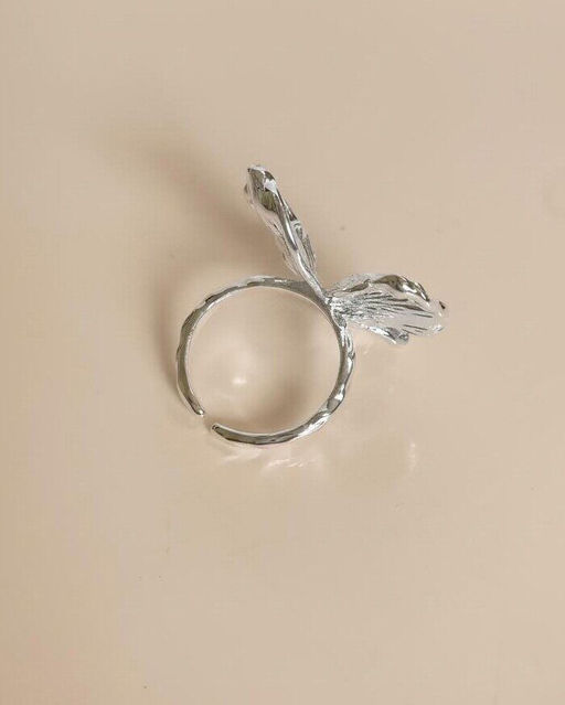 Кольцо с белым серебрением