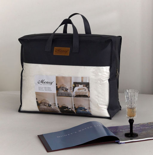 КПБ меховое MENCY с простыней и наволочками MENMEX ЧЕРНЫЙ