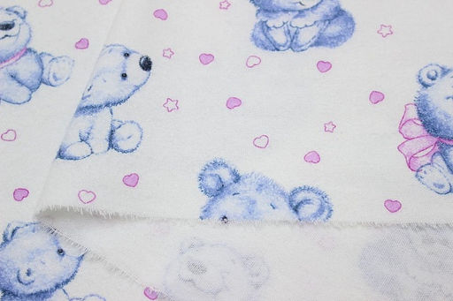 Фланель Плюшевые медвежата, ш.0.95м, хлопок-100%, 170гр/м.кв - Купава фото 5