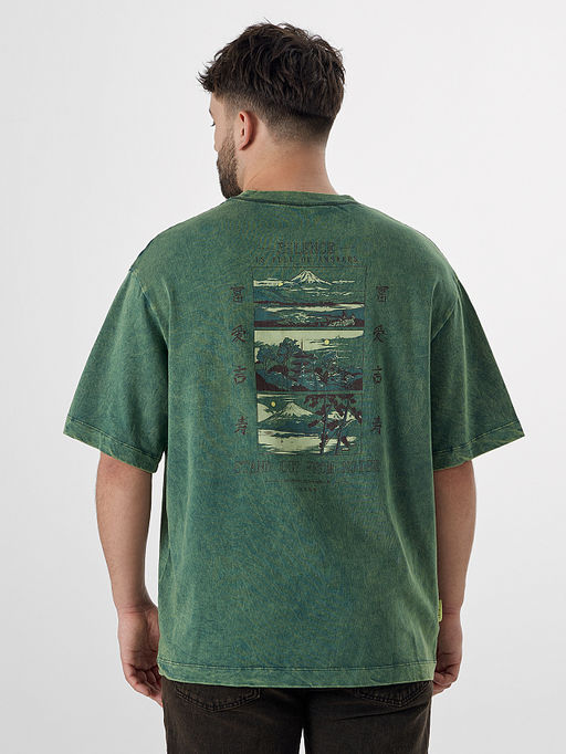 Футболка мужская зеленая с обработкой эйсид - Mark formelle фото 2