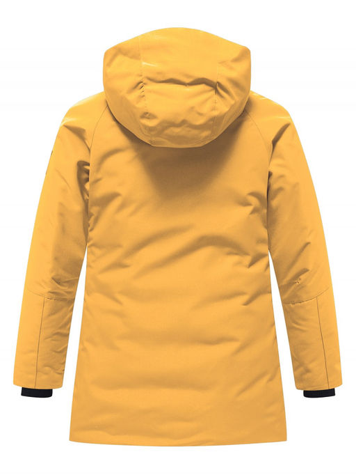 Парка зимняя подростковая для мальчика с капюшоном желтого цвета 9533J