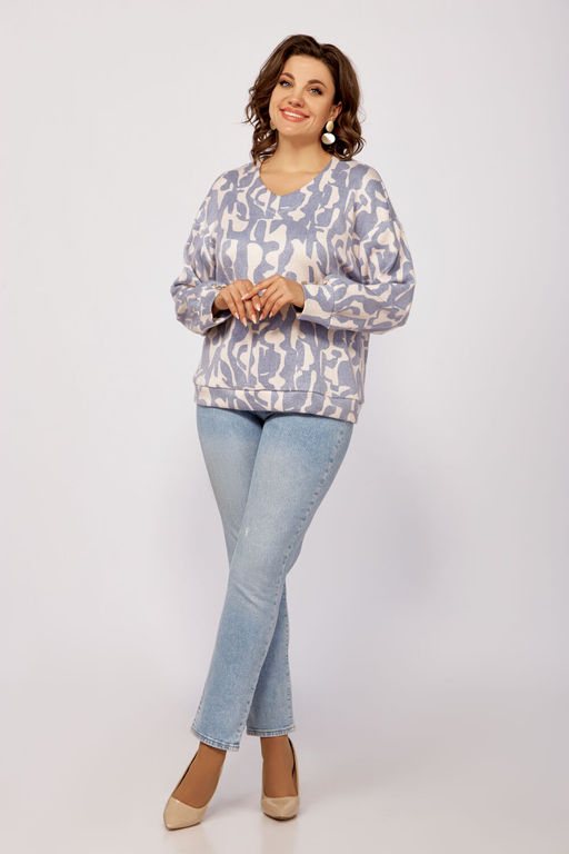 Блуза Swallow 803.2 черный+серебряный узор фото 110