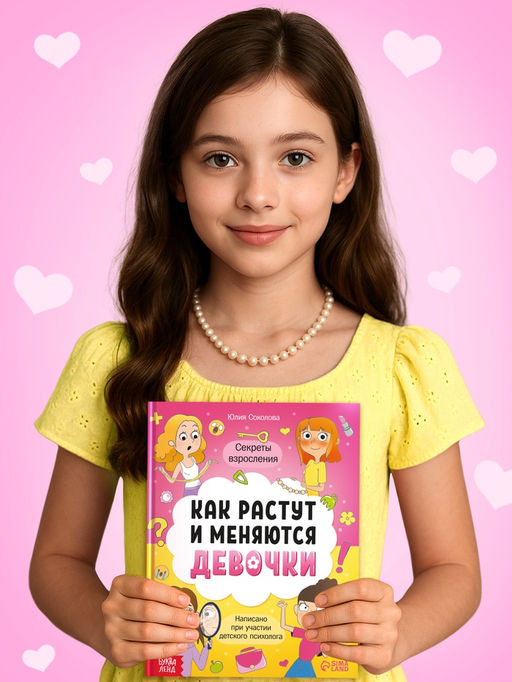 Энциклопедия в твёрдом переплёте "Как взрослеют девочки", 80 страниц