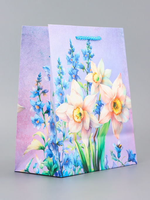 Цена за 2 шт. Пакет подарочный ламинированный вертикальный Фиолетовое чудо, 18?22.3?10 см