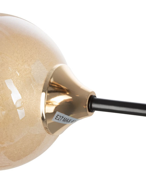 Люстра A4046/5, 5×60 Вт, E27, чёрная, золотистая