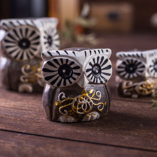 Сувенирный набор «Совы с узором», 6×14×7 см, дерево