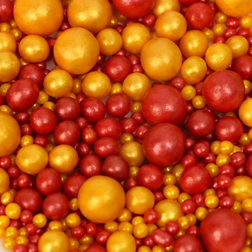 Кондитерская посыпка Жемчуг (золото, красный), 50 г