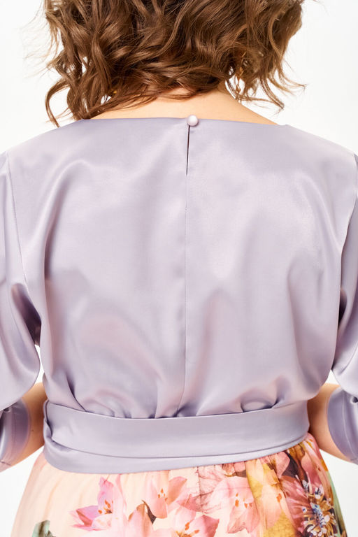 Платье Anastasia Mak 1229-Ш лиловый+ цветы  фото 9