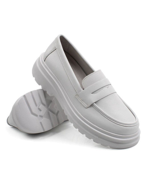 03-YG99-1 WHITE Лоферы женские (натуральная кожа)