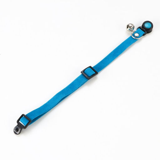 Ошейник кошачий мягкий с бубенчиком, 30 х 1 см, текстиль, голубой - Пижон фото 4