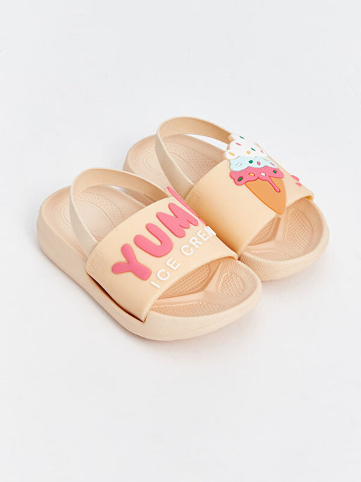 Bask?l? K?z Bebek Sandalet