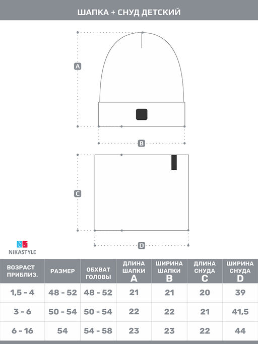 Комплект шапка и снуд 12л12725 неви - Nikastyle фото 7