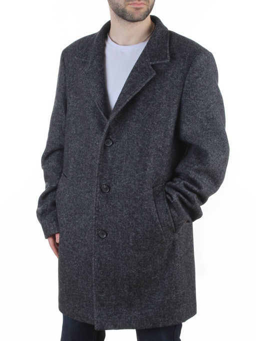 475675832 DK. GRAY Пальто Френч демисезонное мужское (65% шерсть, 35% кашемир)