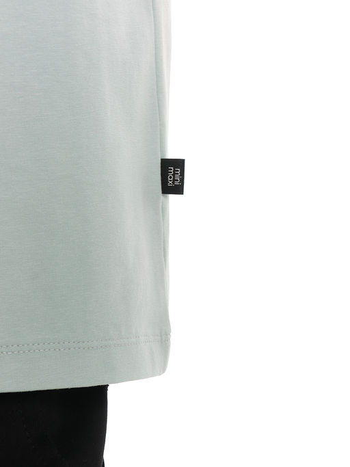 Футболка с принтом 22-7652 серо-голубой | черный - Mini maxi фото 6