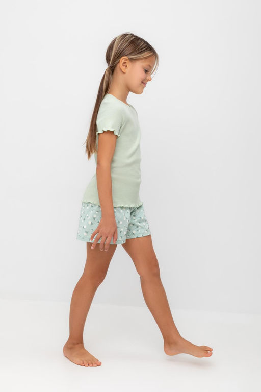 К 1596/морская пена,цветочный танец пижама дет