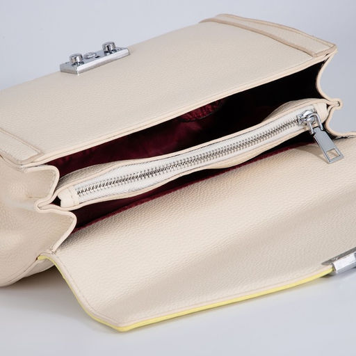 Сумка-мессенджер на клапане, цвет бежевый/жёлтый - Simaland фото 7