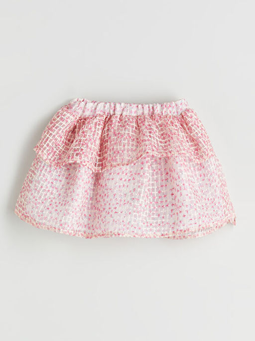 Beli Lastikli ?i?ekli K?z ?ocuk Etek