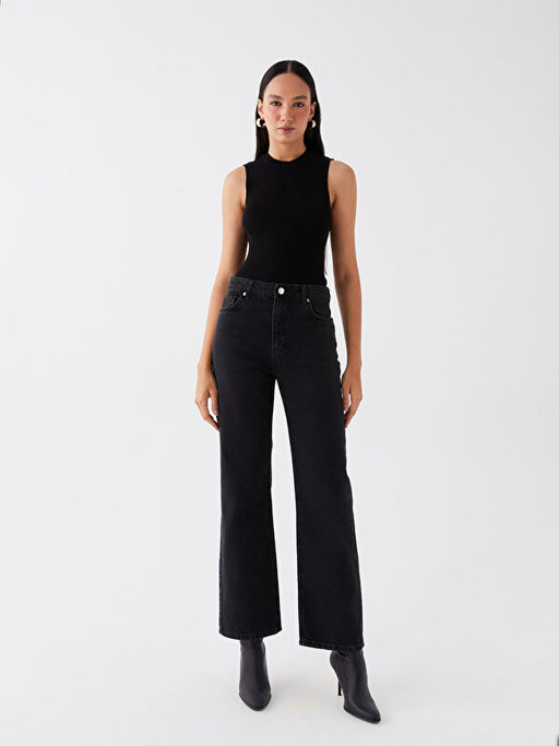 Kad?n Bisiklet Yaka D?z Triko Crop - Waikiki фото 3