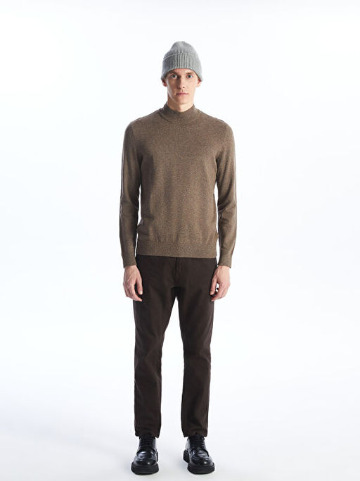 Yar?m Bal?k?? Yaka Erkek Triko Kazak