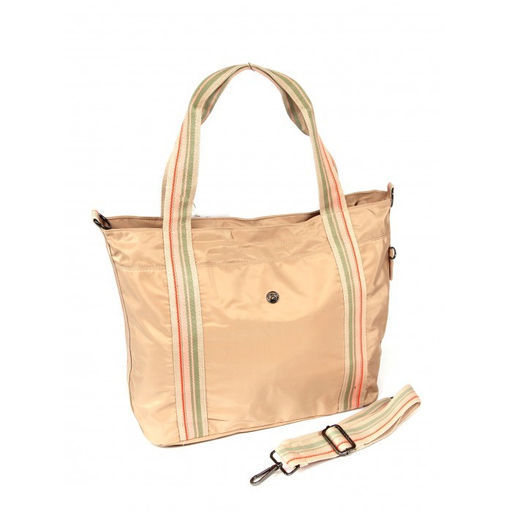 Сумка женская текстиль BoBo-7655, 1отдел, плечевой ремень, бежевый 261675