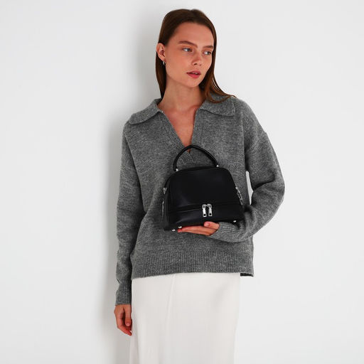 Сумка кросс-боди на молнии, цвет чёрный - Simaland фото 3