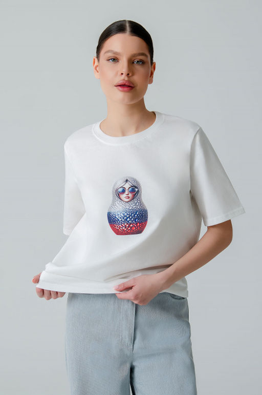 Арт. 3-1155 Футболка женская 44-50 (4 шт) Цвет:молочный - Калинка фото 15