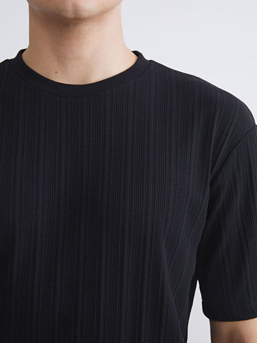 Bisiklet Yaka Erkek Dokulu Ti??rt