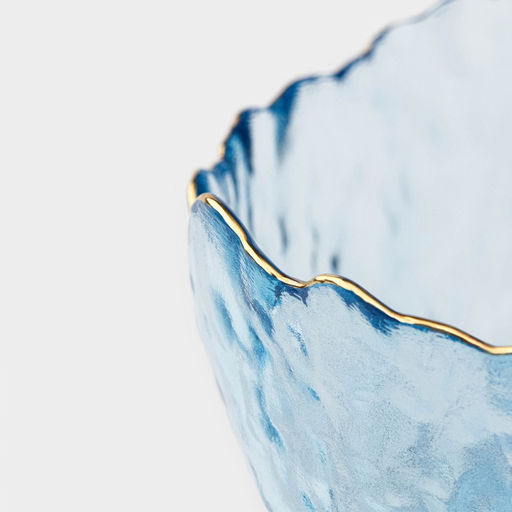 Салатник «Вулкан», 680 мл, 16×16×7.5 см, стекло, голубой