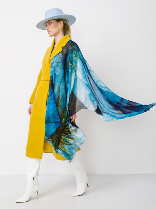 Большой мягкий очень нежный двусторонний палантин в стиле арт-деко - Tantino фото 2