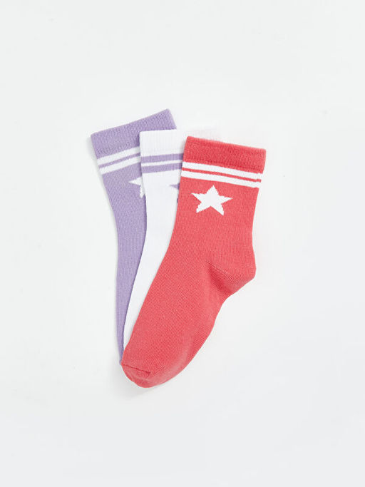 Desenli K?z ?ocuk Soket ?orap 3l? - Waikiki фото 2