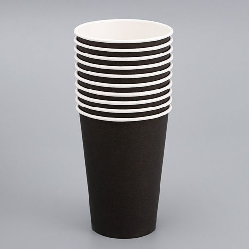 Цена за 50 шт. Стакан бумажный Черный 400 мл, диаметр 90 мм - Simaland фото 3