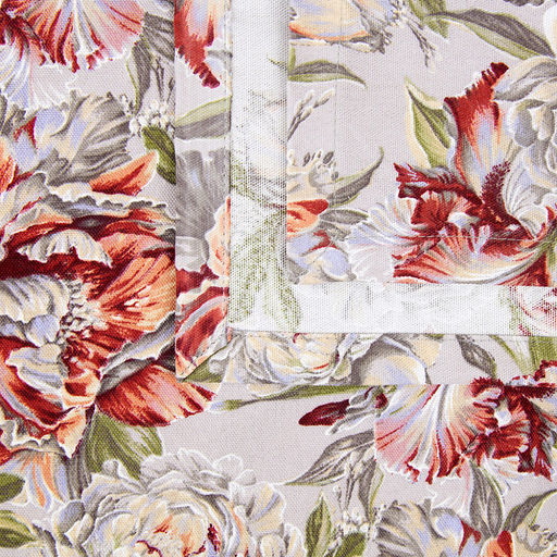 "Душистый пион К" Скатерть 180х145см, длина стола до 140см, на 6 персон, хлопок "Премиум" 186г/м2, "Домашняя мода" (Россия)