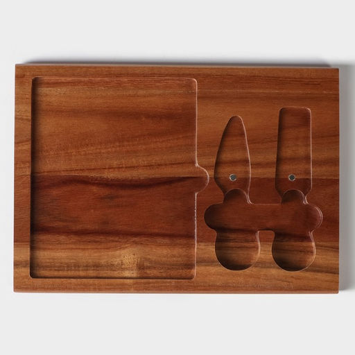 Набор для подачи сыра Мрамор, 2 ножа, акация - Simaland фото 7