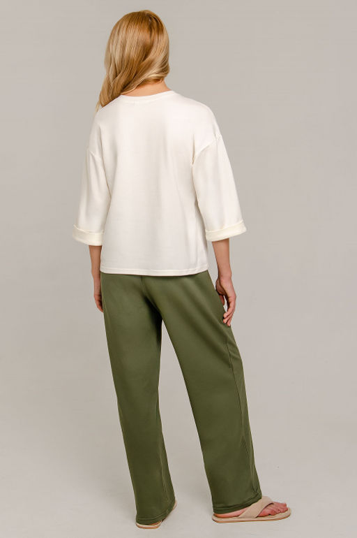 Арт. 10807 Пижама с брюками 44-52 (5 шт) Цвет:верх-молочный,низ-полынь - Калинка фото 23