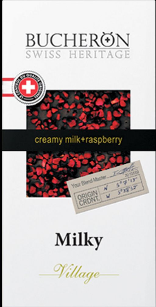 BUCHERON. Village. Молочный с малиной 85 гр. карт.пачка