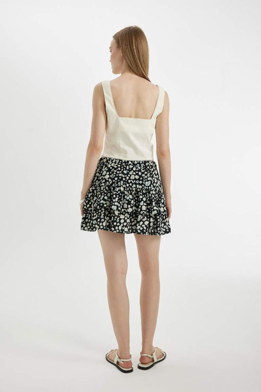 Марокканская мини-юбка с крутым принтом и высокой талией - Defacto фото 6