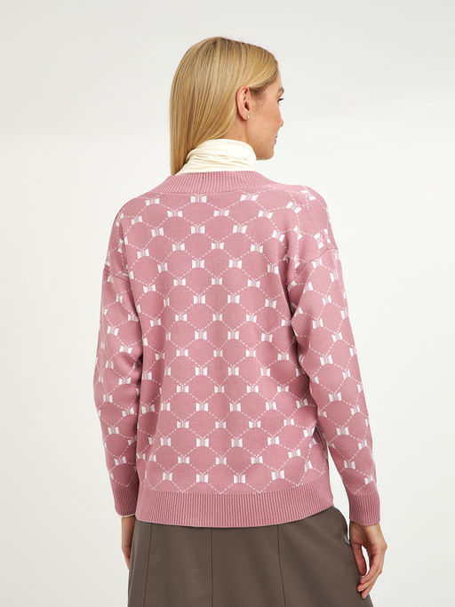 кардиган женский розовый с пуговицами и с принтом - Glenfield фото 7