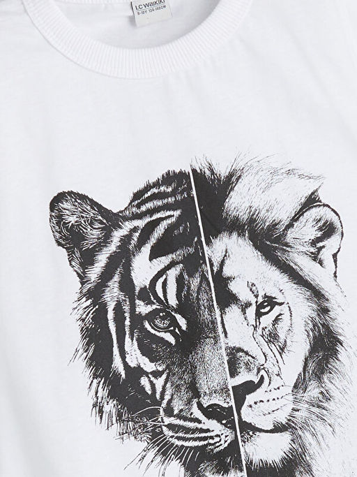 Bisiklet Yaka Bask?l? Erkek ?ocuk Atlet