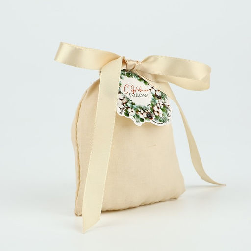 Цена за 5 шт. Мешочек подарочный из хлопка «С Новым годом», 10×12 см ± 1.5 см