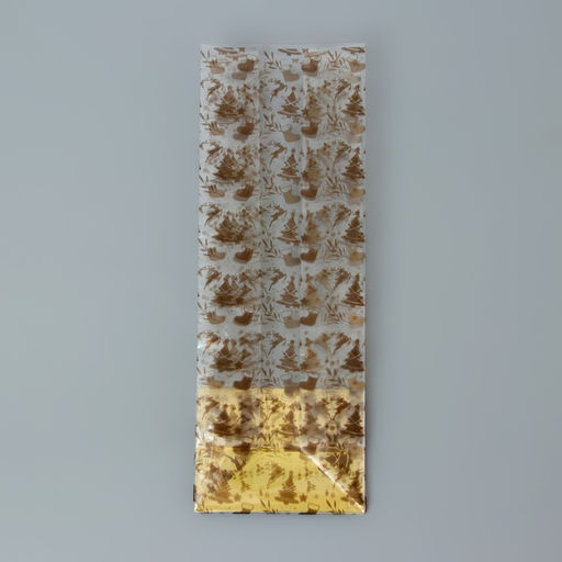 Цена за 10 шт. Пакет подарочный новогодний с жёстким дном 6?8?23 см - UPAK LAND фото 3