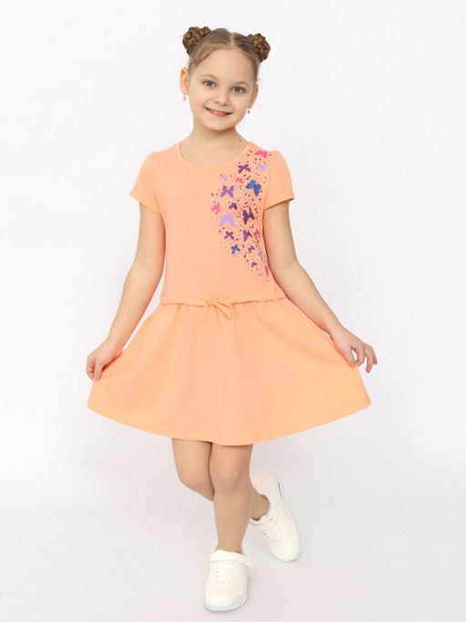 CRB wear/CSKG 63765-47-395 Платье для девочки,персиковый/Ex.Cherubino  фото 4