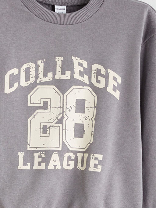 Yaz? Bask?l? Erkek ?ocuk Sweatshirt