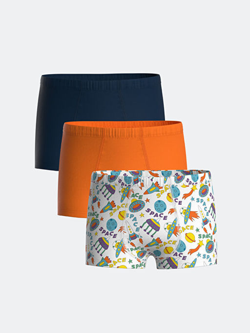 Bask?l? Erkek ?ocuk Boxer 3l?